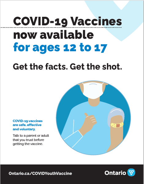 COVID-19 Vaccine for ages 12-17 Poster